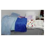 Quilted, Corduroy, Cotton, Terrycloth, Batting Remnant Material in Covered Tote