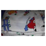 Quilted, Corduroy, Cotton, Terrycloth, Batting Remnant Material in Covered Tote