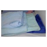 Quilted, Corduroy, Cotton, Terrycloth, Batting Remnant Material in Covered Tote