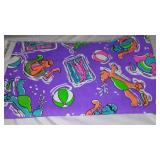 Quilted, Corduroy, Cotton, Terrycloth, Batting Remnant Material in Covered Tote