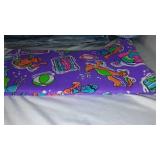 Quilted, Corduroy, Cotton, Terrycloth, Batting Remnant Material in Covered Tote