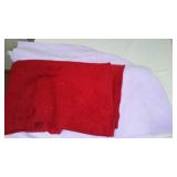 Quilted, Corduroy, Cotton, Terrycloth, Batting Remnant Material in Covered Tote