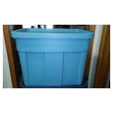 Quilted, Corduroy, Cotton, Terrycloth, Batting Remnant Material in Covered Tote