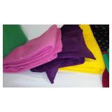 Fleece, Tulle, Upholstery Remnant Material in Covered Tote.