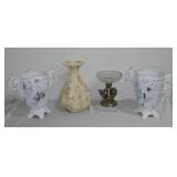 Vintage Shabby Chic Ornate White Acantus Leaves Vase, Garden Pots and more.