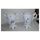 Vintage Shabby Chic Ornate White Acantus Leaves Vase, Garden Pots and more.