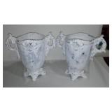 Vintage Shabby Chic Ornate White Acantus Leaves Vase, Garden Pots and more.