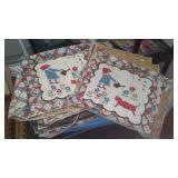 Cotton, Jean, Fleece. Remnant Material in Covered Tote.