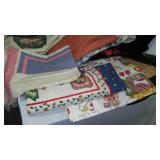 Cotton, Jean, Fleece. Remnant Material in Covered Tote.