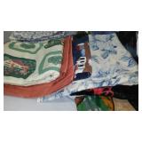 Cotton, Jean, Fleece. Remnant Material in Covered Tote.