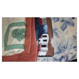 Cotton, Jean, Fleece. Remnant Material in Covered Tote.