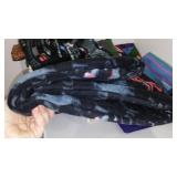 Cotton, Jean, Fleece. Remnant Material in Covered Tote.