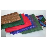 Cotton, Jean, Fleece. Remnant Material in Covered Tote.