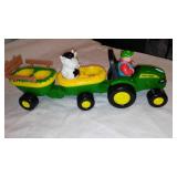 Fisher Price Barn, Melissa and Doug Barn, John Deere Tractors, and Little People.