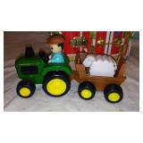 Fisher Price Barn, Melissa and Doug Barn, John Deere Tractors, and Little People.