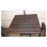 Outdoor Wicker High Top Table and Chairs (2).