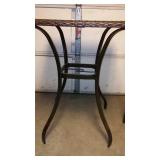 Outdoor Wicker High Top Table and Chairs (2).