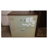 Wood Cabinet and 2 Drawer Filing Cabinet.