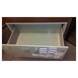 Wood Cabinet and 2 Drawer Filing Cabinet.