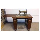 White Rotary Sewing Machine and Cabinet