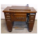 White Rotary Sewing Machine and Cabinet