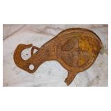 Antique Cast Iron Trolly Pullies(3).