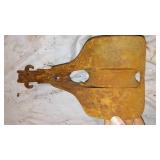 Antique Cast Iron Trolly Pullies(3).