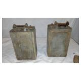 Antique Sad Irons (2), Model T-Ford Ignition Coil (2) and Cast Iron Handle.