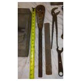 Vintage Cast Iron Wrenches, Gambles Ammunition Box and more.