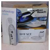 New Bio Face Facial Mask Machine, Hamilton Beach Iron, and Reflexology Insoles.