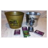 Coors and Jack Daniels Ice Buckets and Playing Cards.