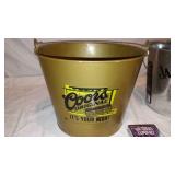 Coors and Jack Daniels Ice Buckets and Playing Cards.