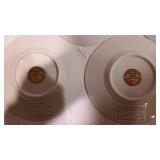 Vintage 24K Gold Rim Chokin Art Plates, Japan, Birds, Flowers, Deer.