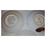 Vintage 24K Gold Rim Chokin Art Plates, Japan, Birds, Flowers, Deer.