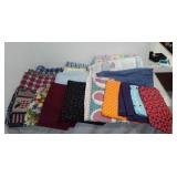 Fleece, Flannel, Cotton Remnant Material.