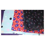 Fleece, Flannel, Cotton Remnant Material.