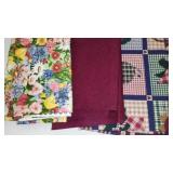 Fleece, Flannel, Cotton Remnant Material.
