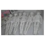 Doll Forms, Pressing Paper, Fabric Remnant Material.