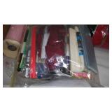 Covered tote of Sewing Notions.