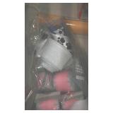 Covered tote of Sewing Notions.