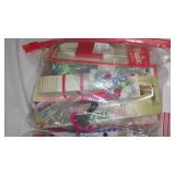 Covered tote of Sewing Notions.