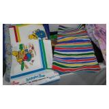 Flannel, Cotton and More Remnant Material in Covered Tote