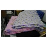 Flannel, Cotton and More Remnant Material in Covered Tote