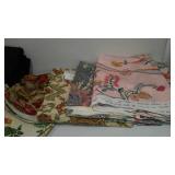 Flannel, Fleece, Rib Knit, Fabric Remnants in Covered Tote.