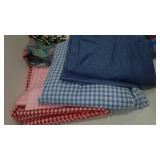 Cotton, Fleece, Flannel Fabric Remnants in Covered tote.