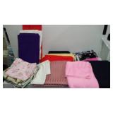 Rib Knit, Cotton, Flannel Fabric Remnants in. Covered tote.