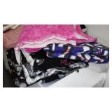 Rib Knit, Cotton, Flannel Fabric Remnants in. Covered tote.