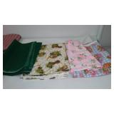 Rib Knit, Cotton, Flannel Fabric Remnants in. Covered tote.