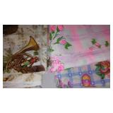 Rib Knit, Cotton, Flannel Fabric Remnants in. Covered tote.