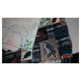Rib Knit, Cotton, Flannel Fabric Remnants in. Covered tote.